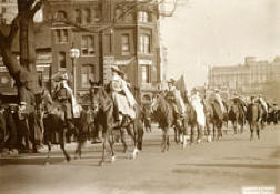 Women on horseback in suffrage parade, Washington, D.C., May 9, 1914