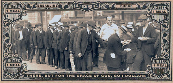 White men on breadline