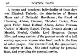 Elizabeth Peabody described by Lilian Whiting, Boston Days