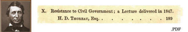 Henry David Thoreau, "Resistance to Civil Government"