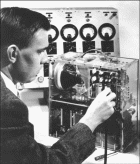 Jerry Herzog, one of the engineers responsible for the design and construction of this device, the first completely transistorized television receiver