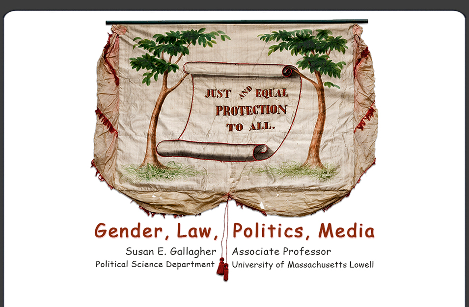 Historical Irony Dept. (HID): Banner features 1844 campaign slogan of President James Polk, whose vision of justice and equality accommodated perpetual slavery in the South.