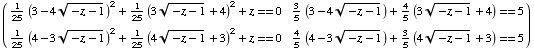 ( 1 2 1 2 3 4 ... ) == 5 25 25 5 5