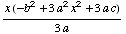 (x (-b^2 + 3 a^2 x^2 + 3 a c))/(3 a)