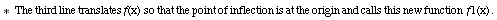 RowBox[{*, &nbsp;&nbsp;, The,  , third,  , line,  , translates,  , Cell[TextData[{f, (x)}]],   ... nd,  , calls,  , this,  , new,  , function, &nbsp;&nbsp;, RowBox[{Cell[TextData[{f, 1(x)}]], .}]}]