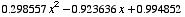 0.298557 x^2 - 0.923636 x + 0.994852