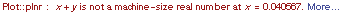 Plot :: plnr : x + y is not a machine-size real number at x = 0.040567 .  More…