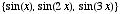 {sin(x), sin(2 x), sin(3 x)}